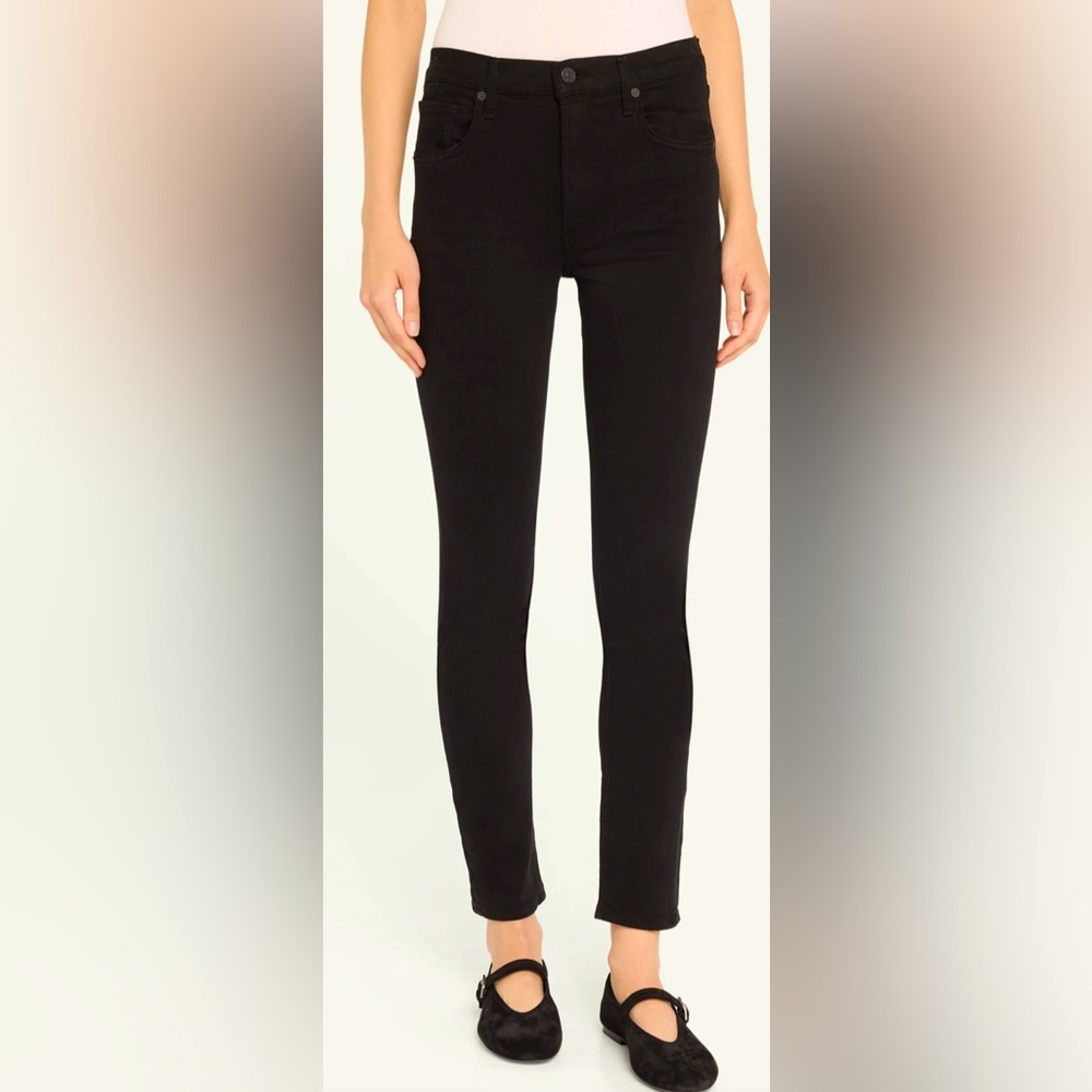 Citizens of Humanity "Sloane" Skinny Jeans in Black Stretch Denim Size 29